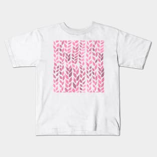 Simple Watercolor Leaves -  Light Pink Kids T-Shirt